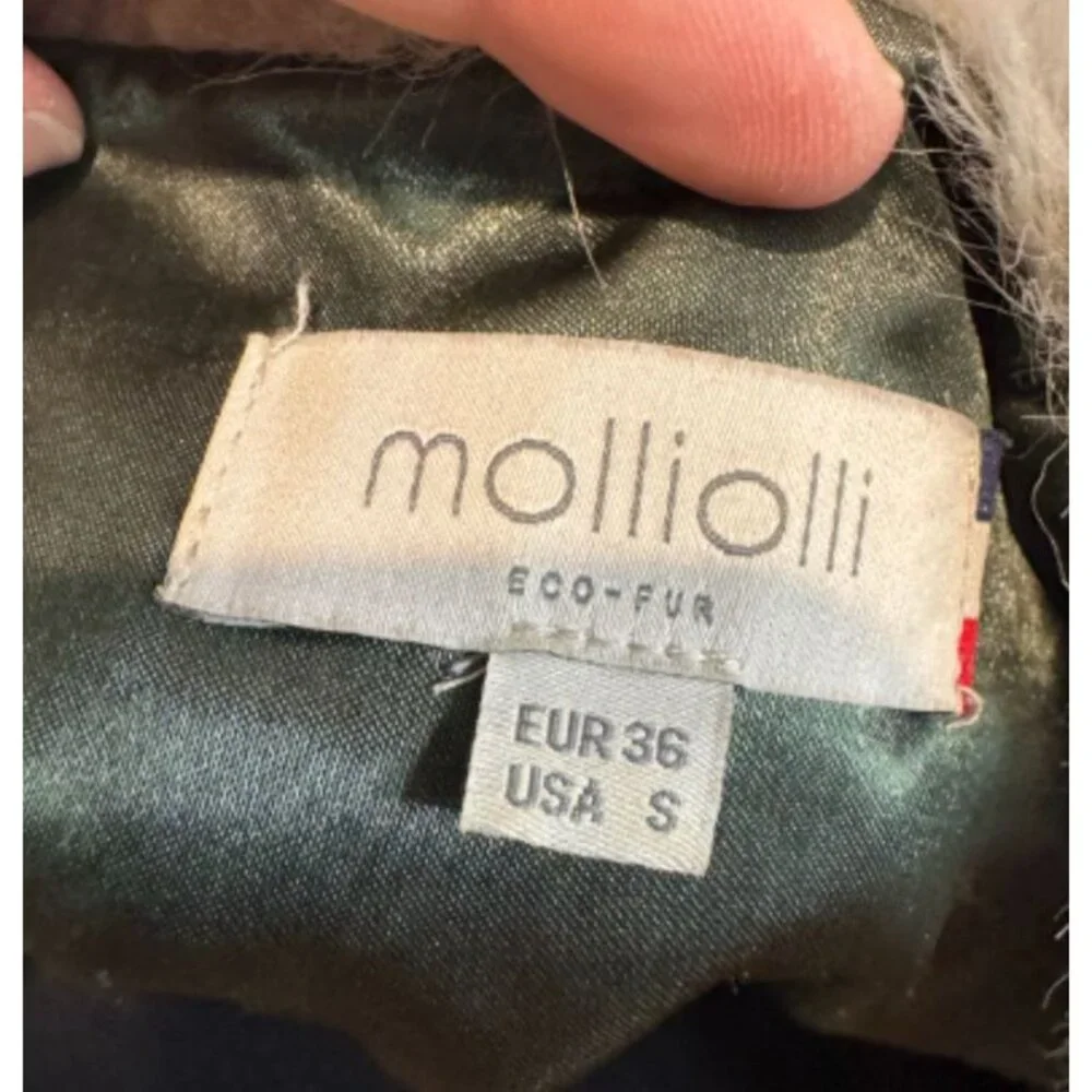 Molliolli Eco-Fur Colorblock Long Vest – Women’s Size Small (EUR‎ 36)